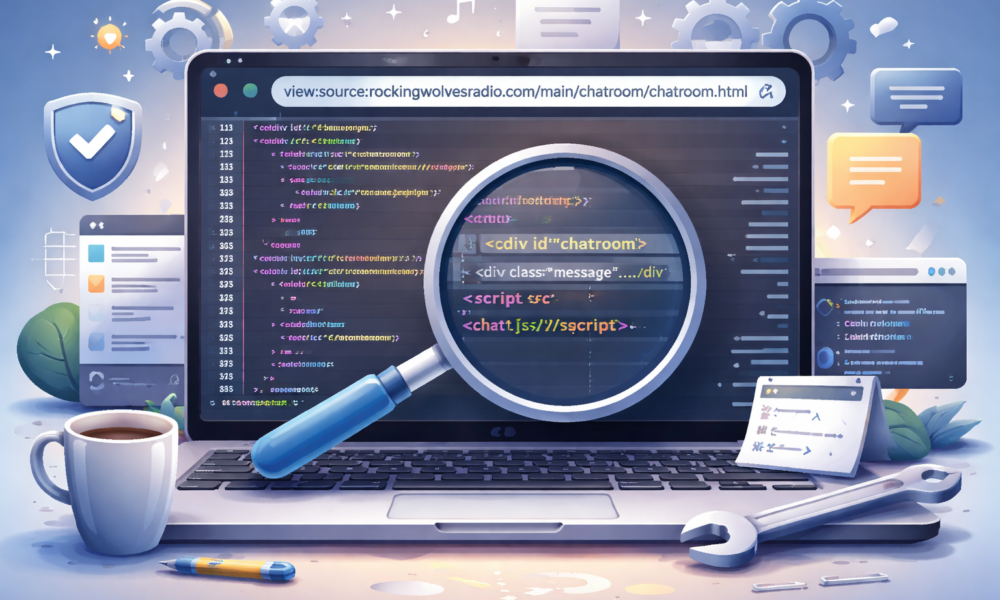 Exploring view:source:rockingwolvesradio.com Chatroom Code